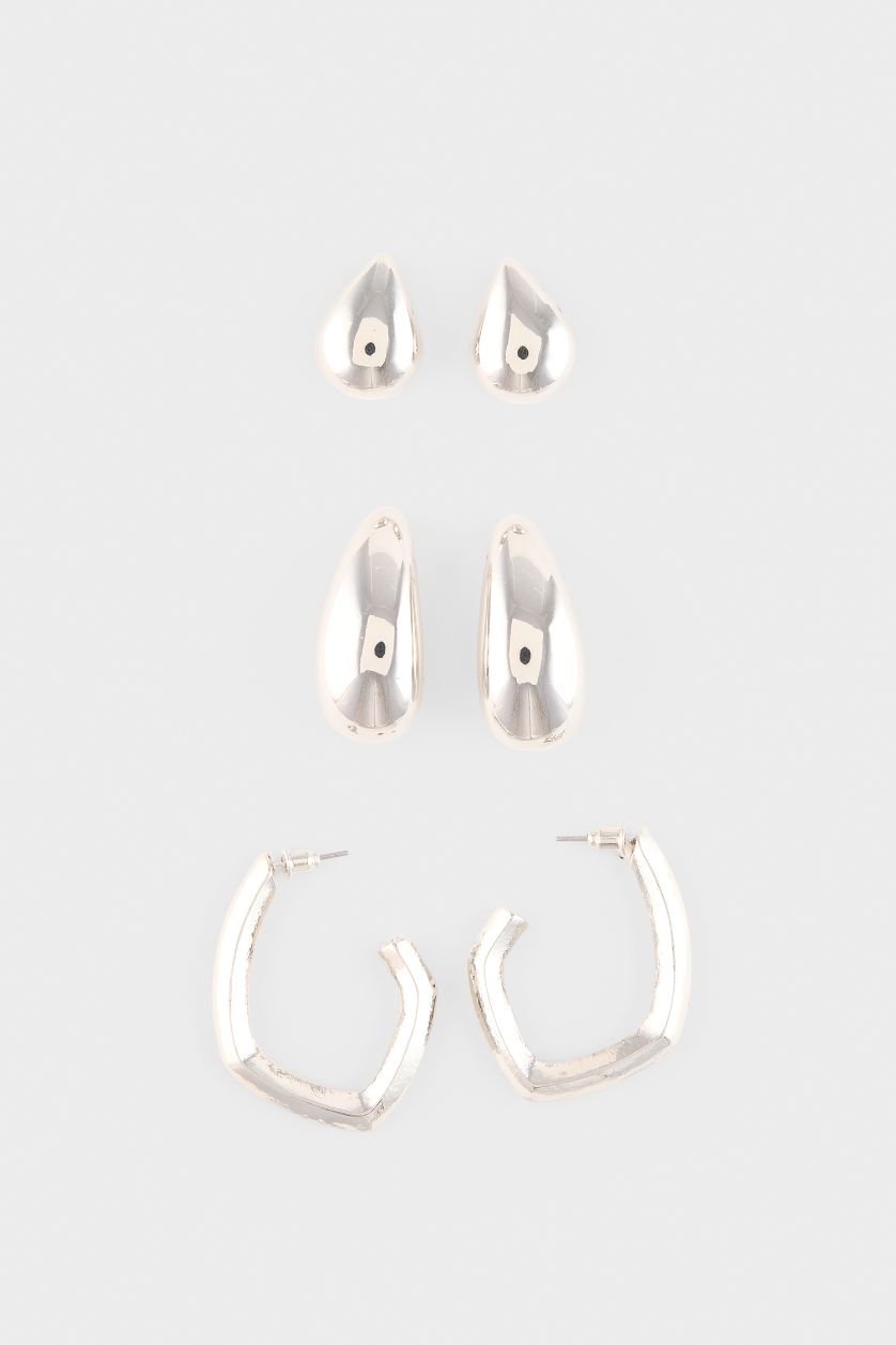 Kadın Gümüş Kadın 3'lü Küpe