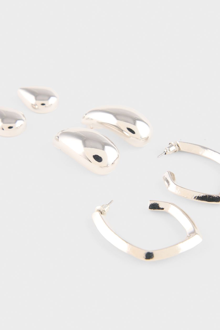 Kadın Gümüş Kadın 3'lü Küpe