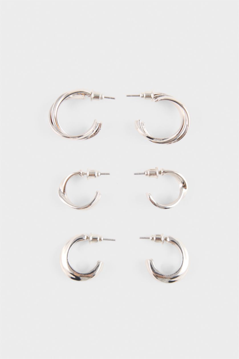 Kadın Gümüş Kadın 3'lü Küpe