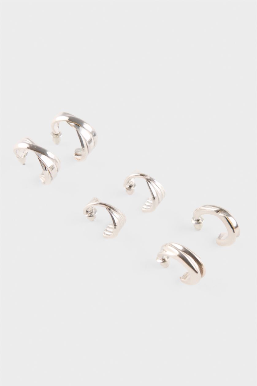 Kadın Gümüş Kadın 3'lü Küpe