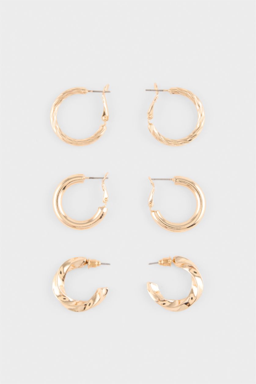 Kadın Altın Kadın 3'lü Küpe