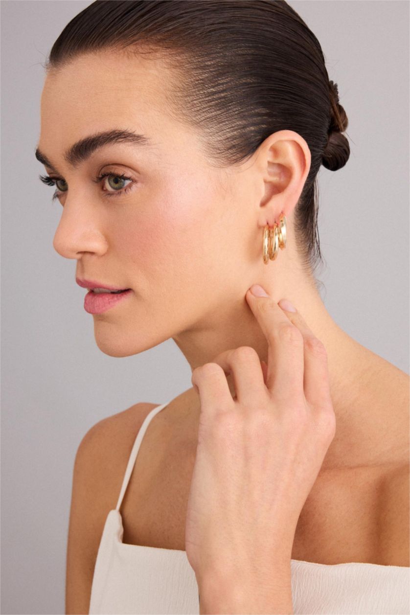 Women Altın 3 piece Earring