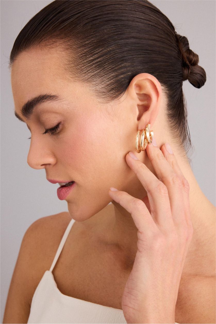 Women Altın 3 piece Earring