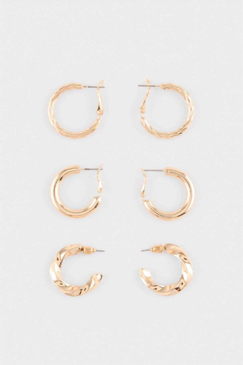 Women Altın 3 piece Earring