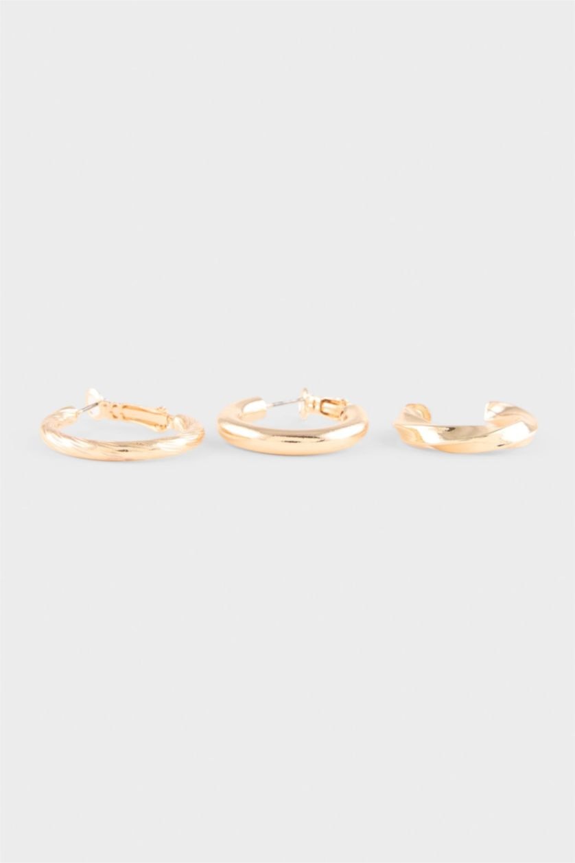 Women Altın 3 piece Earring