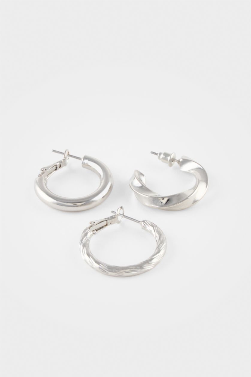 Kadın Gümüş Kadın 3'lü Küpe