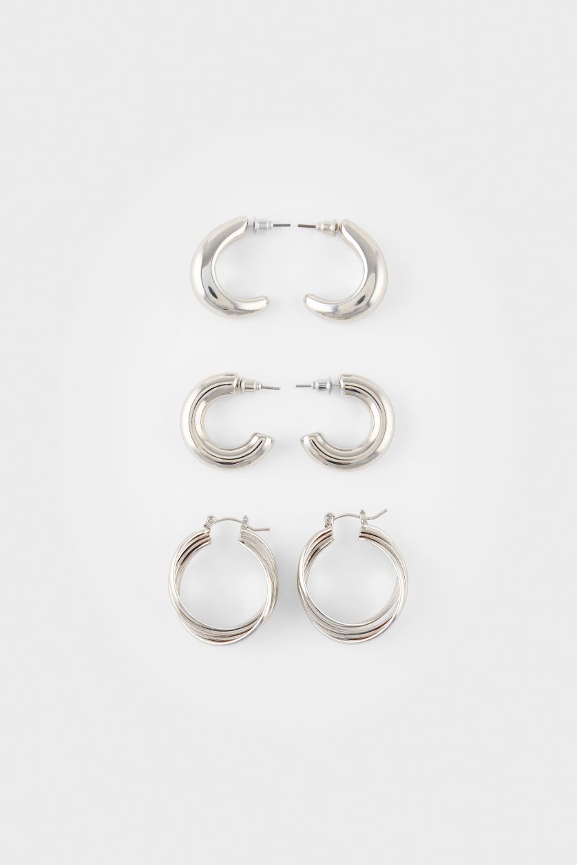 Kadın Gümüş Kadın 3'lü Küpe