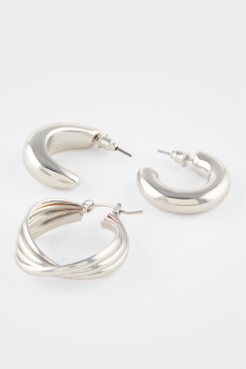 Women Gümüş 3 piece Earring