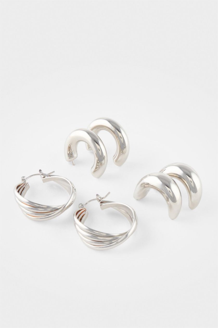 Women Gümüş 3 piece Earring
