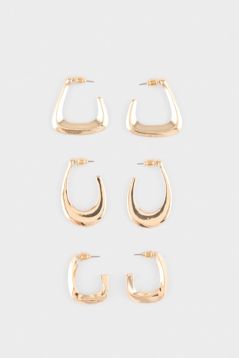 Kadın Altın Kadın 3'lü Küpe