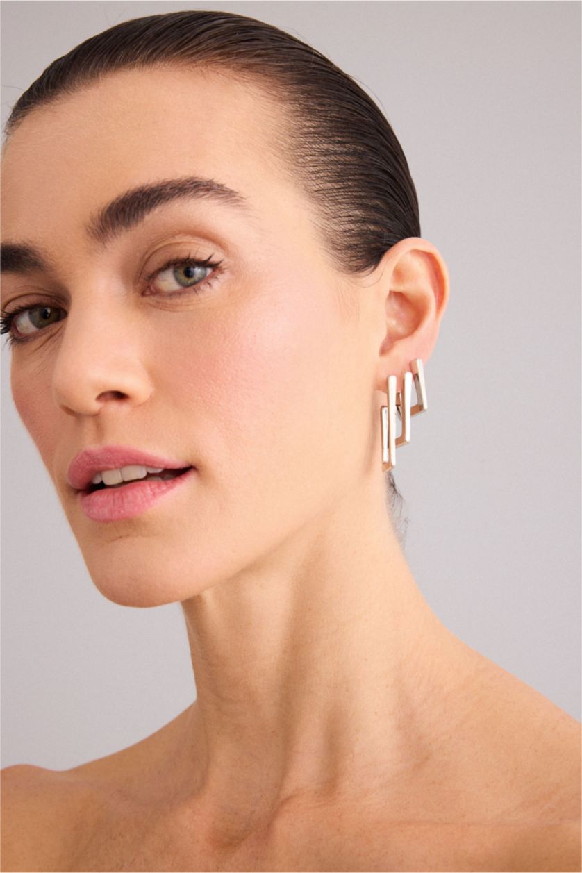 Kadın Gümüş Kadın 3'lü Küpe