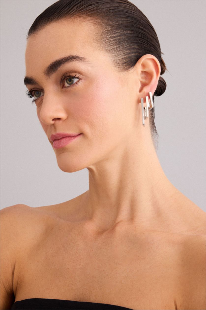 Kadın Gümüş Kadın 3'lü Küpe