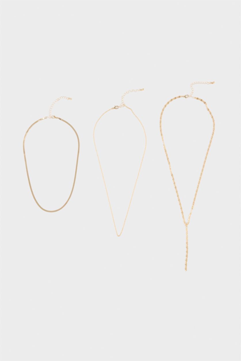 FEMME Altın Lot de 3 colliers pour femme