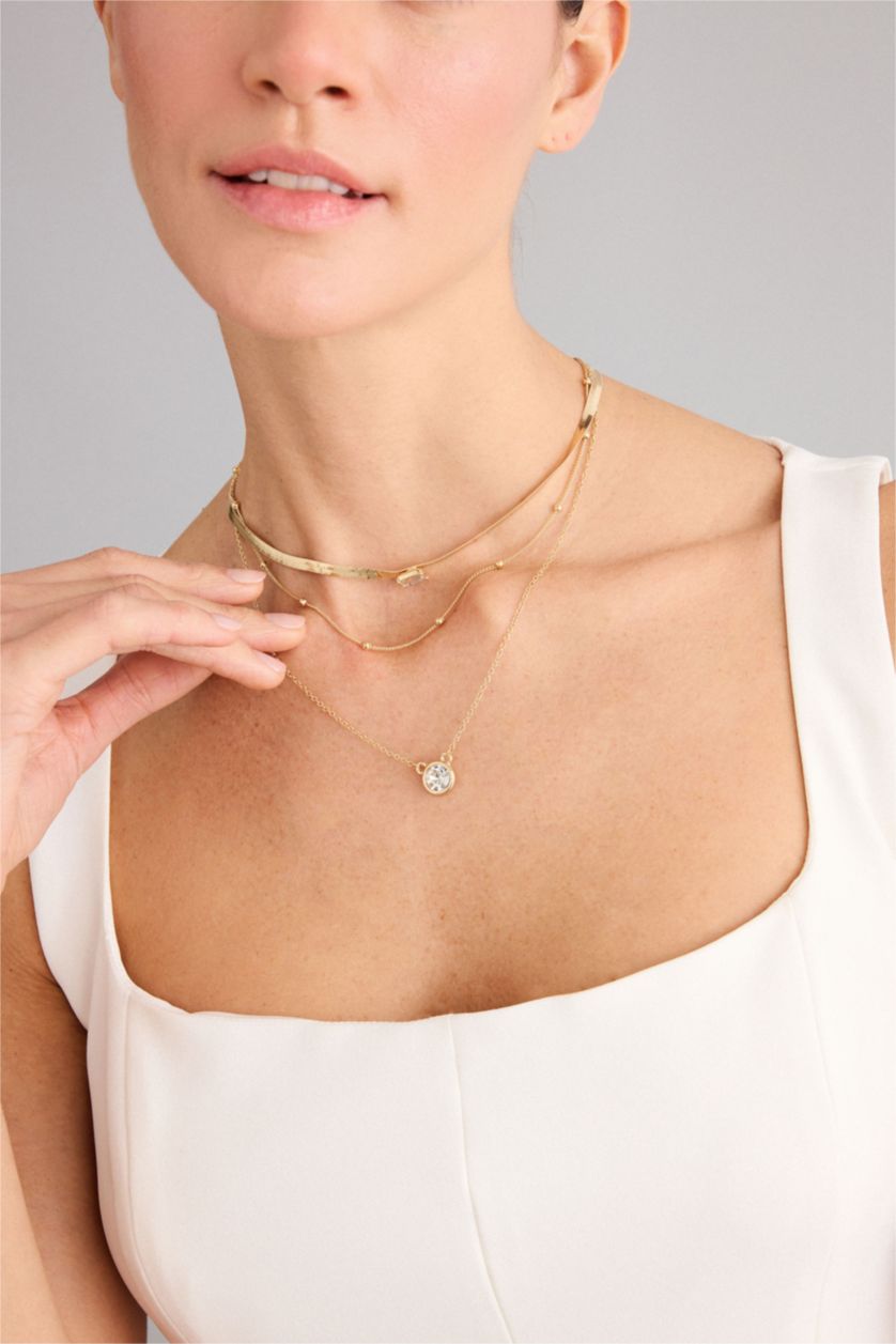 WOMAN Altın Woman 3 piece Necklace