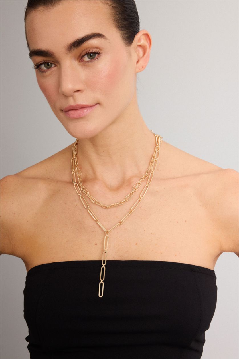 Kadın Altın Kadın 2'li Kolye