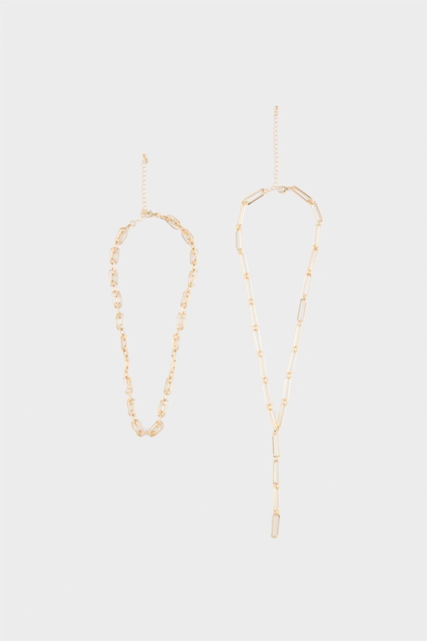 Kadın Altın Kadın 2'li Kolye