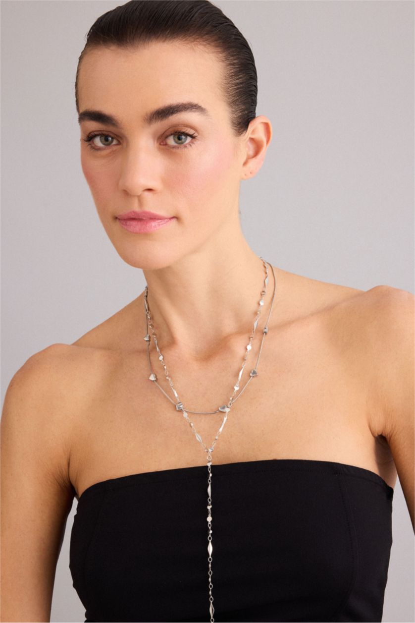 Kadın Gümüş Kadın 2'li Kolye