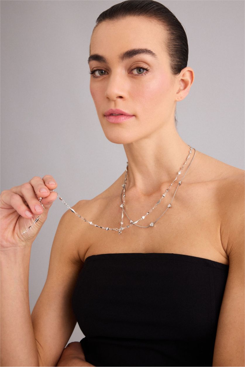 Kadın Gümüş Kadın 2'li Kolye