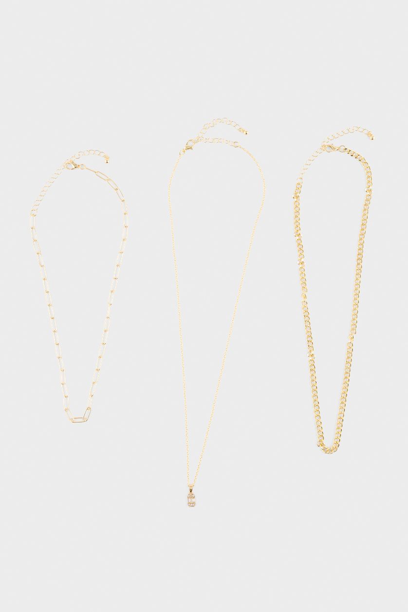 Kadın Altın Kadın 3'lü Kolye