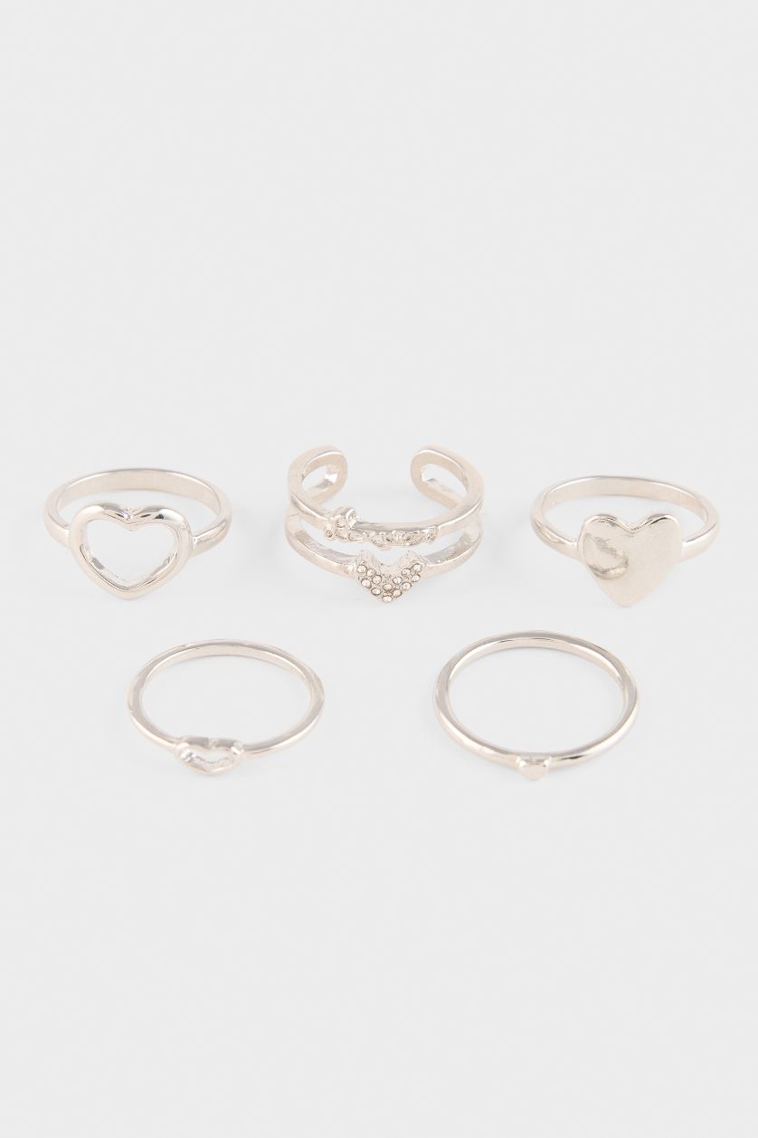 Kadın Gümüş Kadın 5'li Yüzük