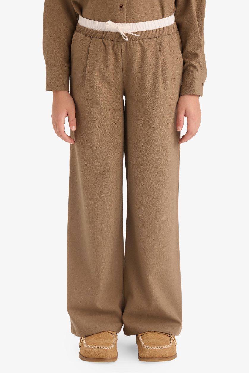 بنات فيزون داكن بنطرون بناتي وايد ليج برجل واسع