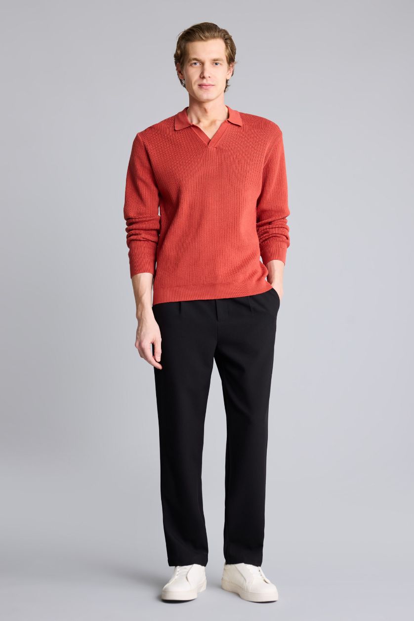 MAN Dark Orange Standard Fit Cotton Pullover
