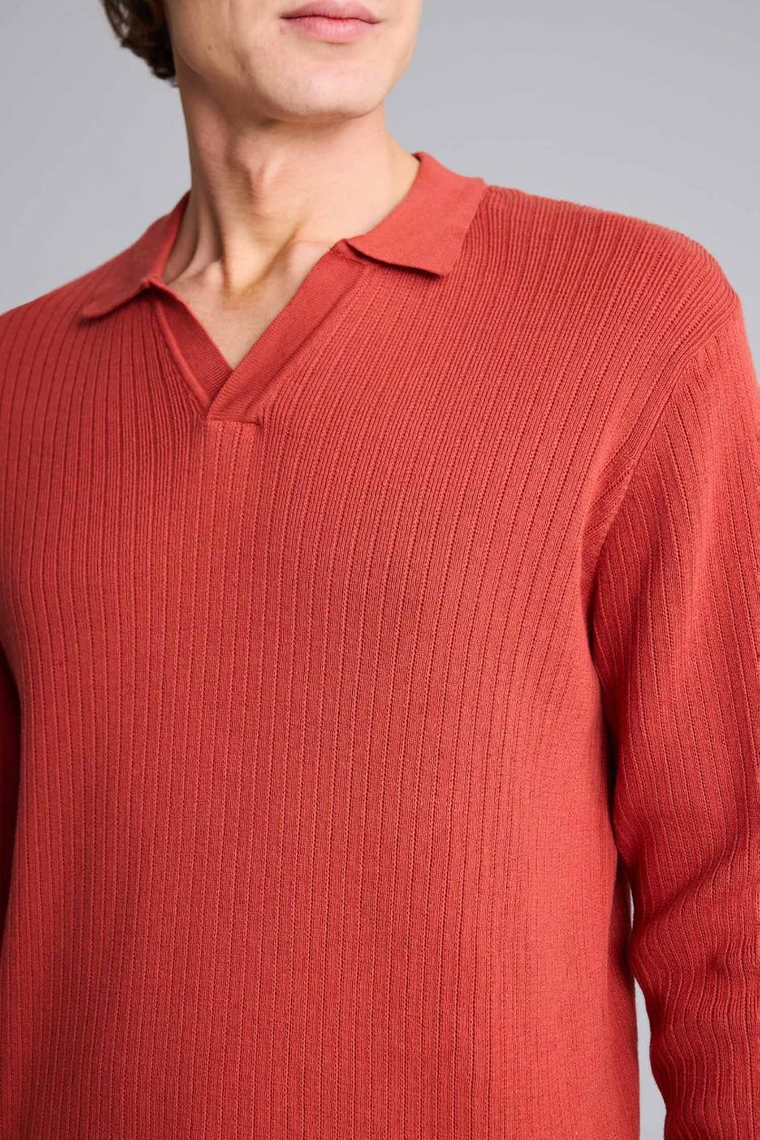 MAN Dark Orange Standard Fit Cotton Pullover