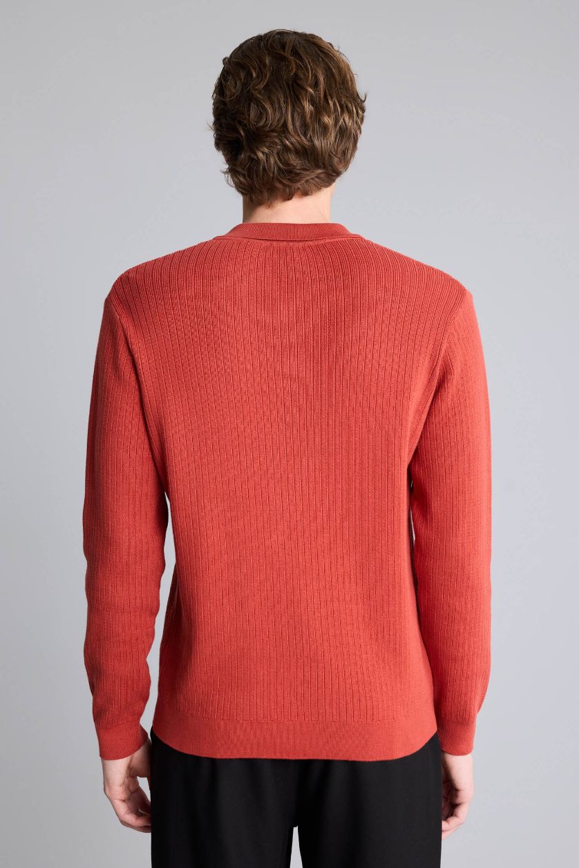 MAN Dark Orange Standard Fit Cotton Pullover