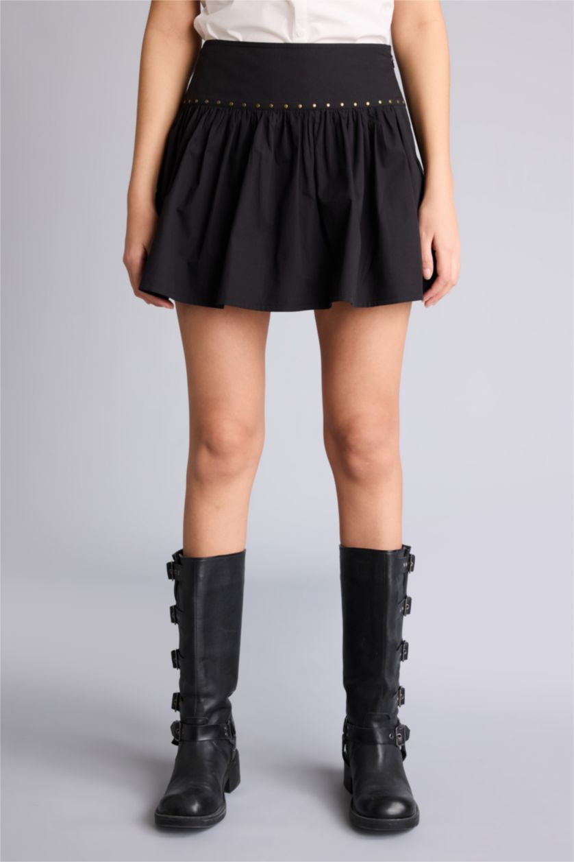 Женщины Черный Юбка со средней талией из поплина для женщин Coool