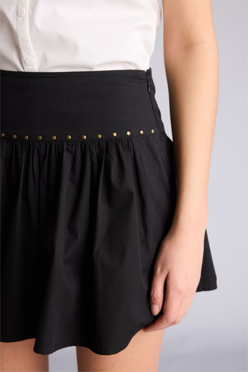 Женщины Черный Юбка со средней талией из поплина для женщин Coool