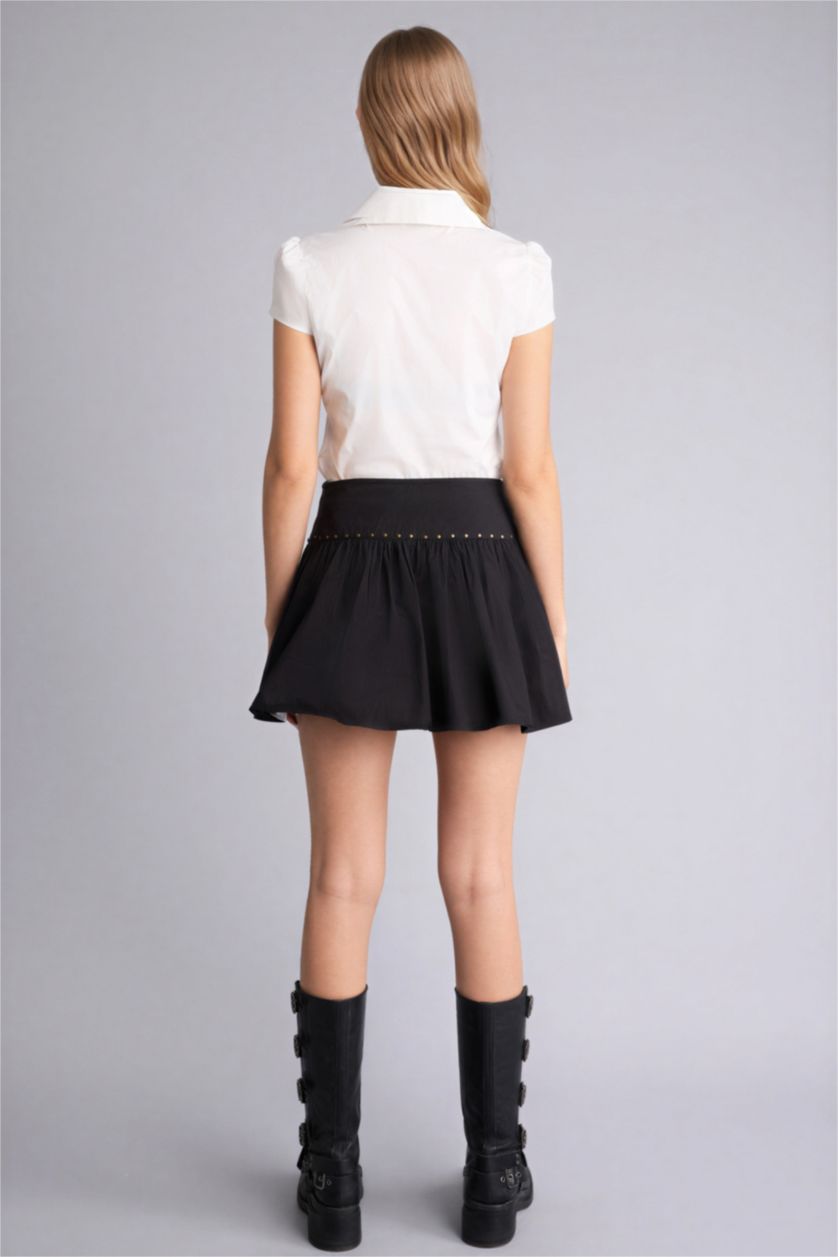 Женщины Черный Юбка со средней талией из поплина для женщин Coool