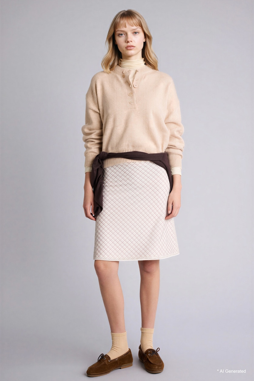 نساء بيج A-Line Normal Waist Cotton Lining Tulle Midi Skirt