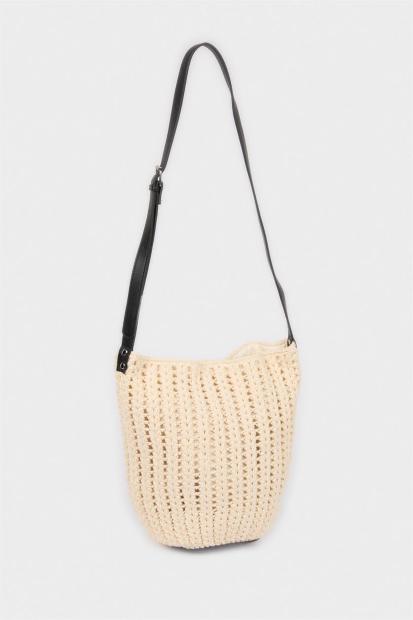 Kadın Ekru Kadın Hasır Çapraz Çanta