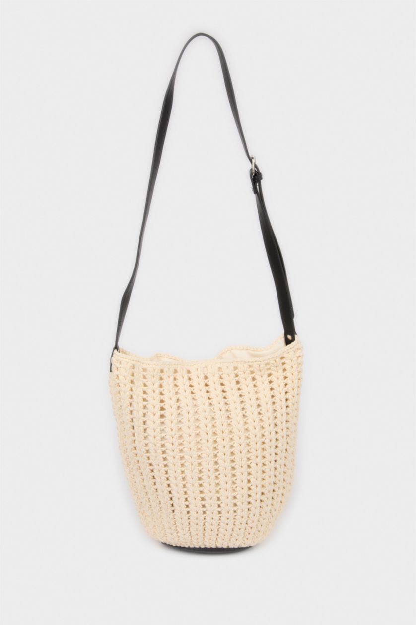 Kadın Ekru Kadın Hasır Çapraz Çanta