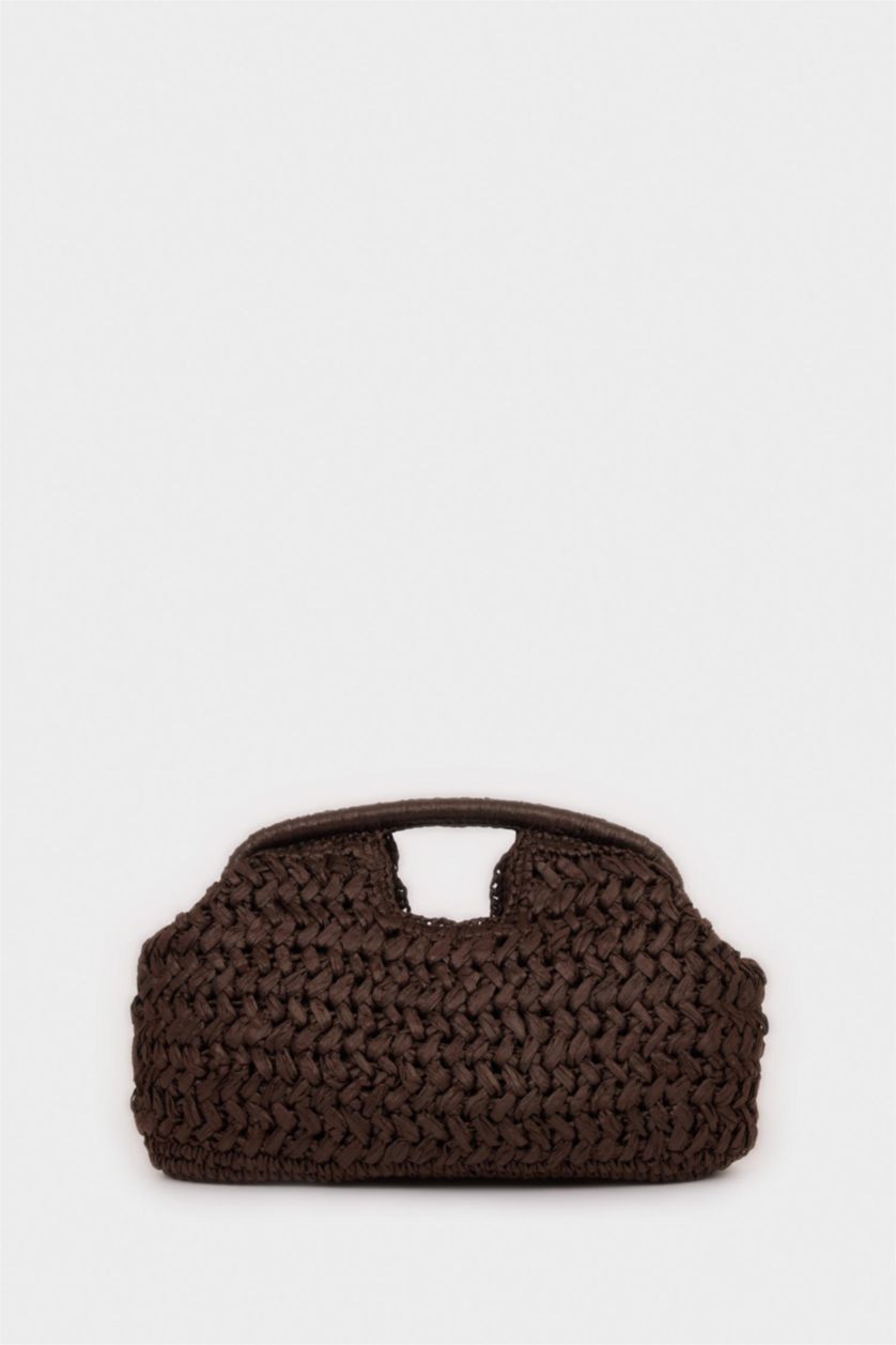 Kadın Koyu Kahve Kadın Hasır Omuz Çantası