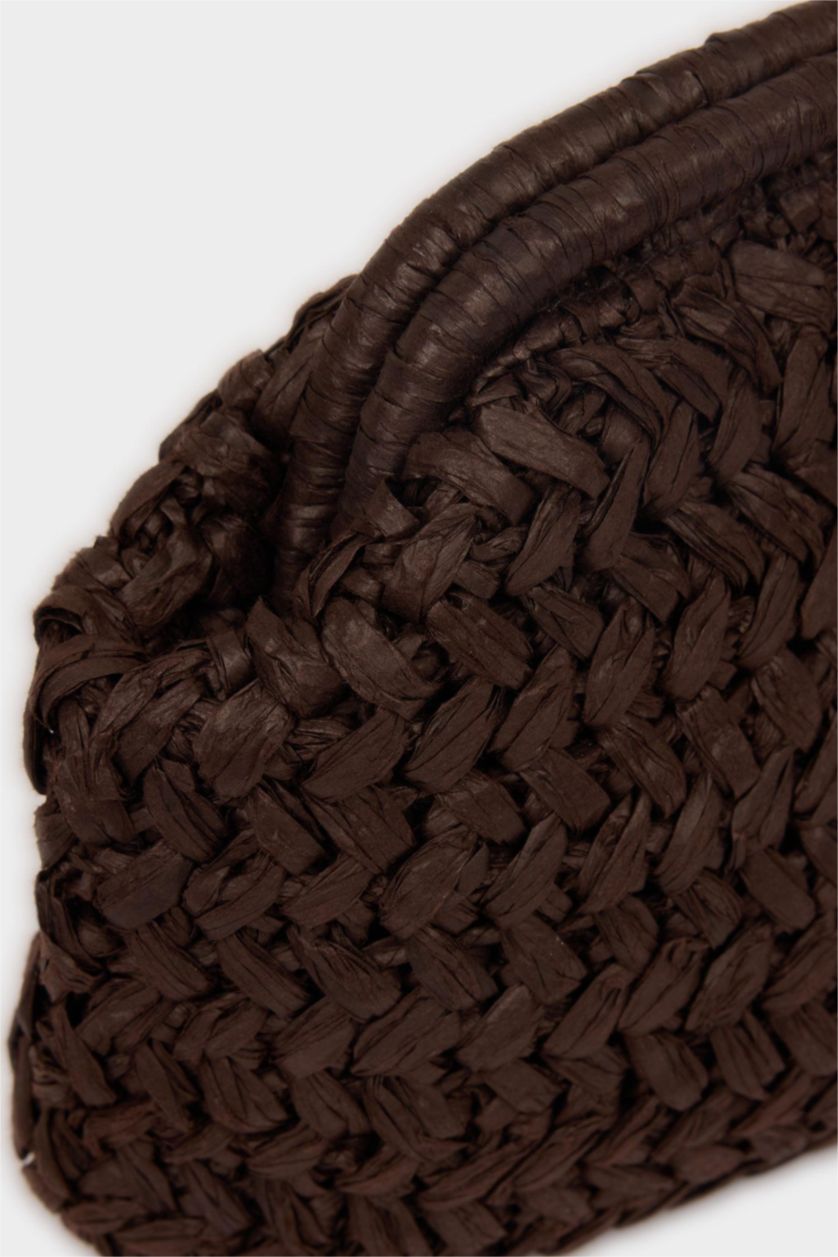 Kadın Koyu Kahve Kadın Hasır Omuz Çantası