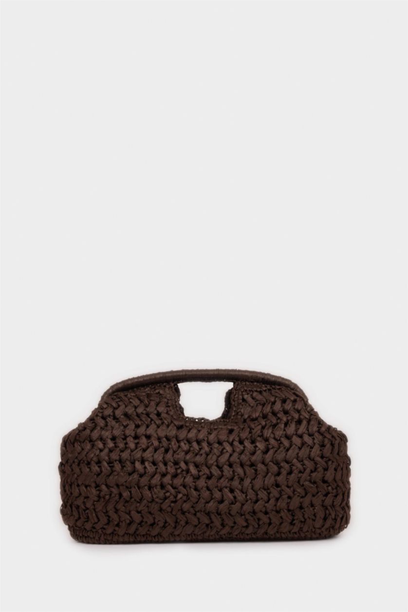 Kadın Koyu Kahve Kadın Hasır Omuz Çantası