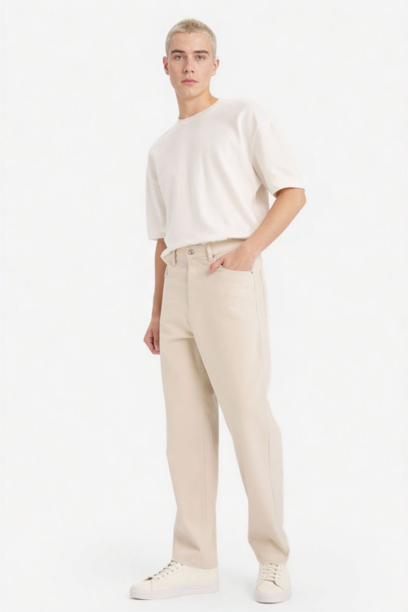 Мужчины Слоновая кость Брюки для мужчин