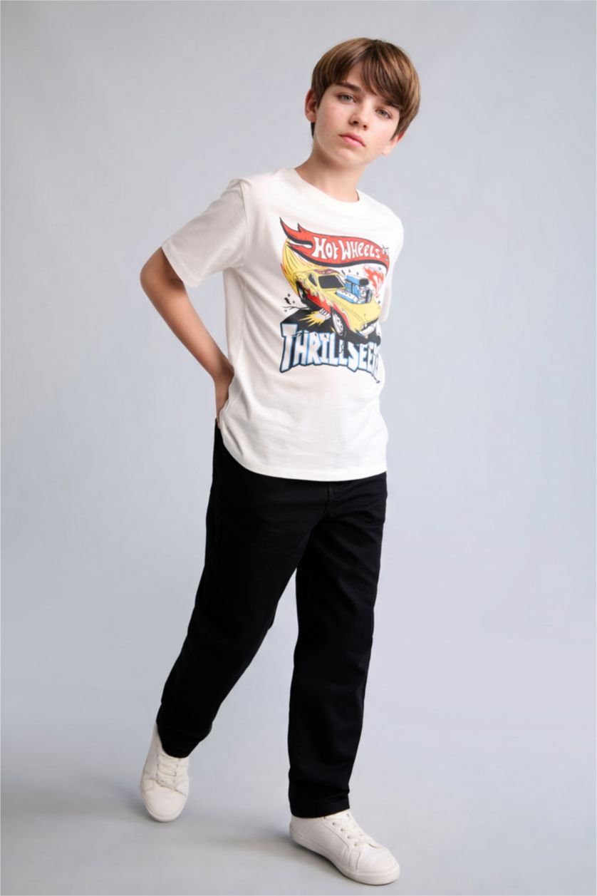 Erkek Çocuk - Genç Erkek Siyah Regular Fit Gabardin Pantolon Erkek Çocuk