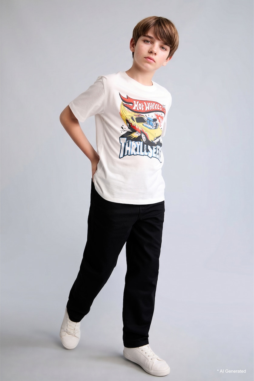 Erkek Çocuk - Genç Erkek Siyah Regular Fit Gabardın Pantolon