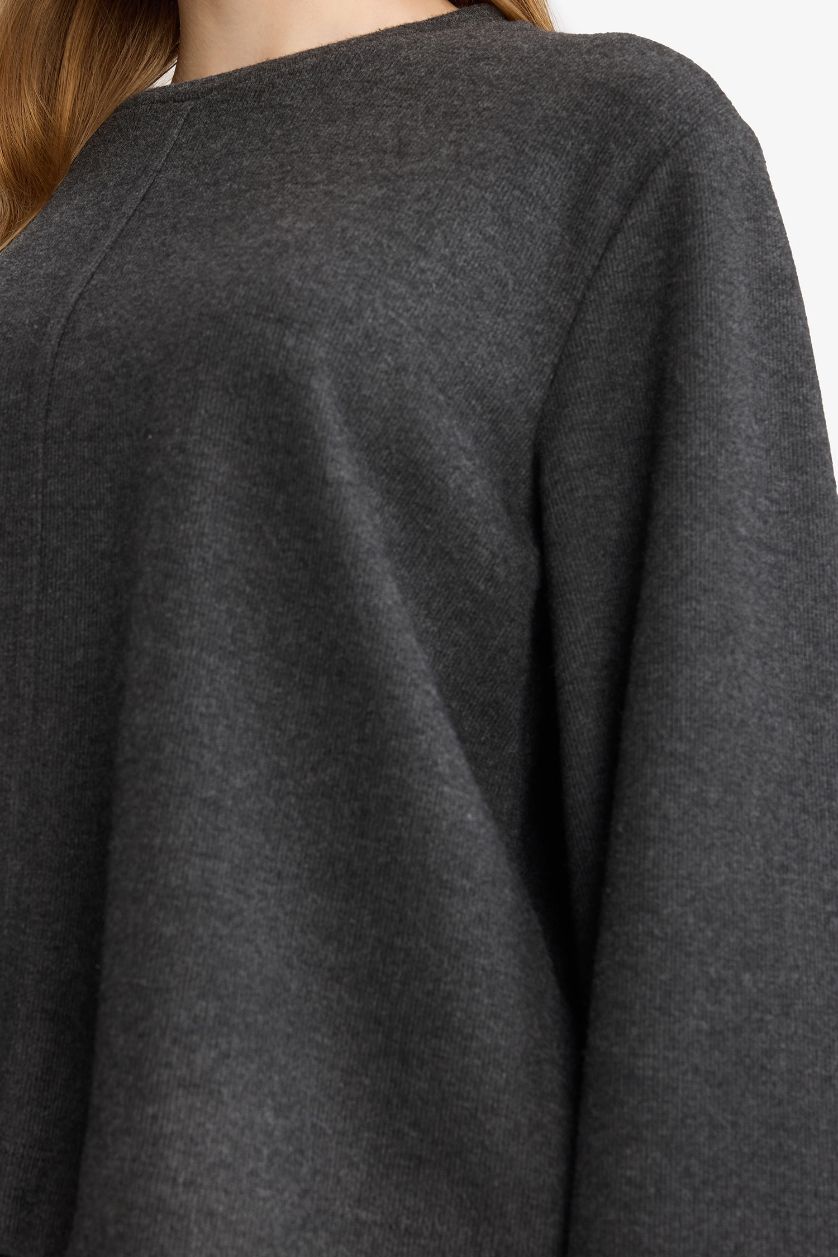 Woman Dark Anthracite Loose Fit Long Sleeve Tunic