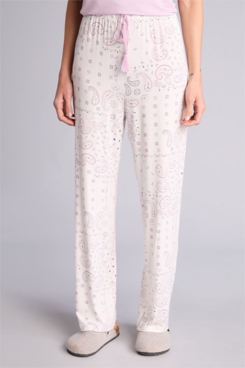 Kadın Açık Lila Regular Fıt Kısa Kollu 2'li Takım