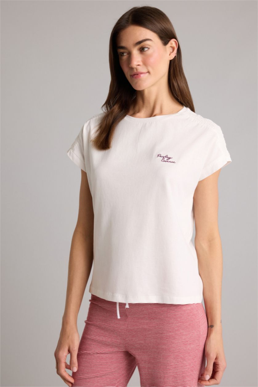 Kadın Açık Lila Regular Fıt Kısa Kollu 2'li Takım