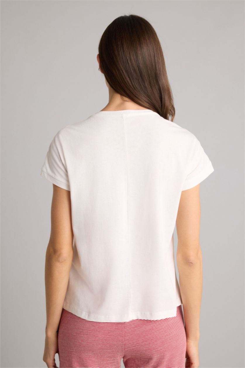 Kadın Açık Lila Regular Fıt Kısa Kollu 2'li Takım