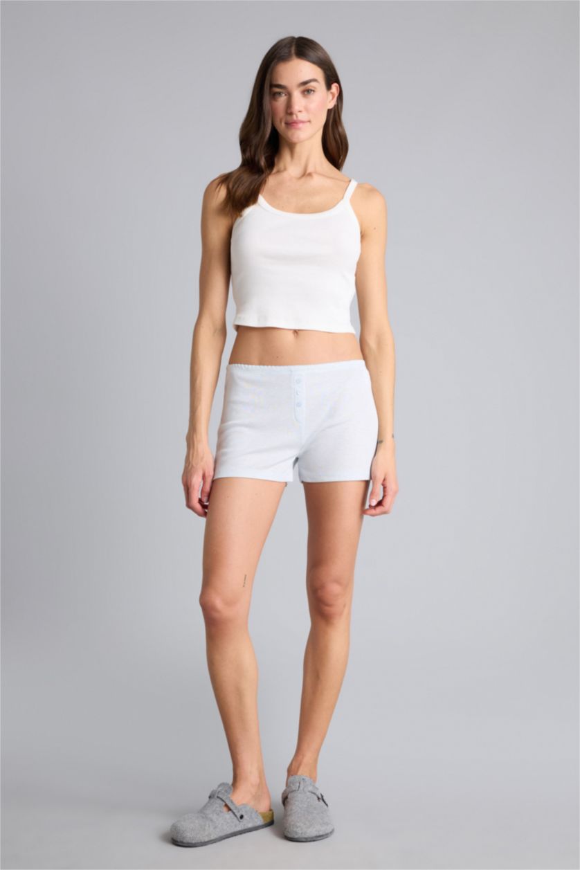 WOMAN Ecru Striped Shorts Pajama