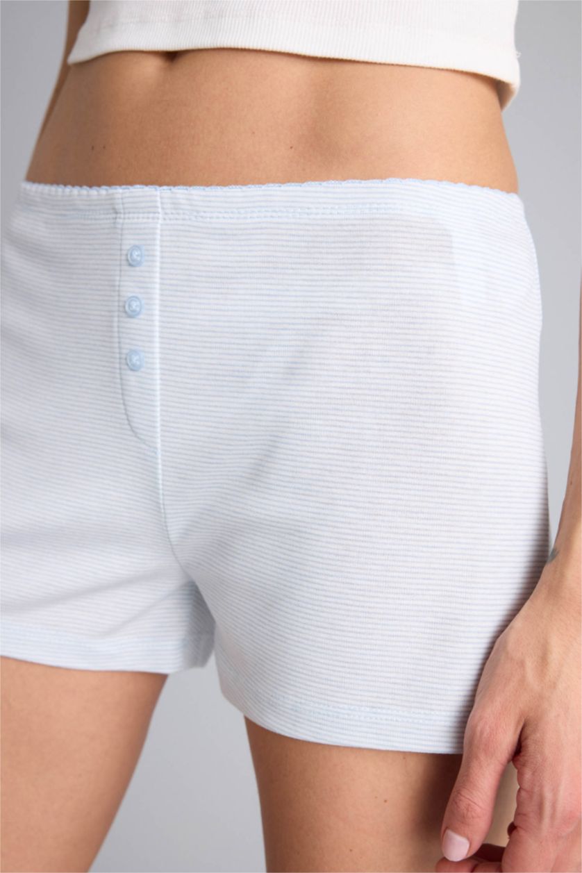 WOMAN Ecru Striped Shorts Pajama