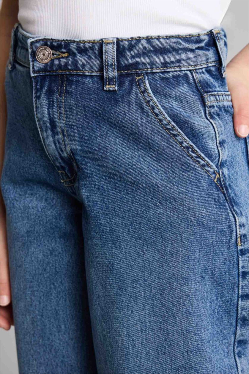 GIRLS & TEENS Blue Girl Baggy Fit Wide Leg Jeans
