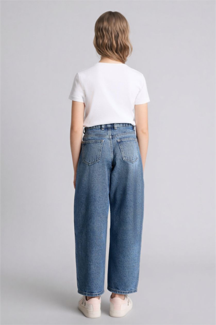 GIRLS & TEENS Blue Girl Baggy Fit Wide Leg Jeans