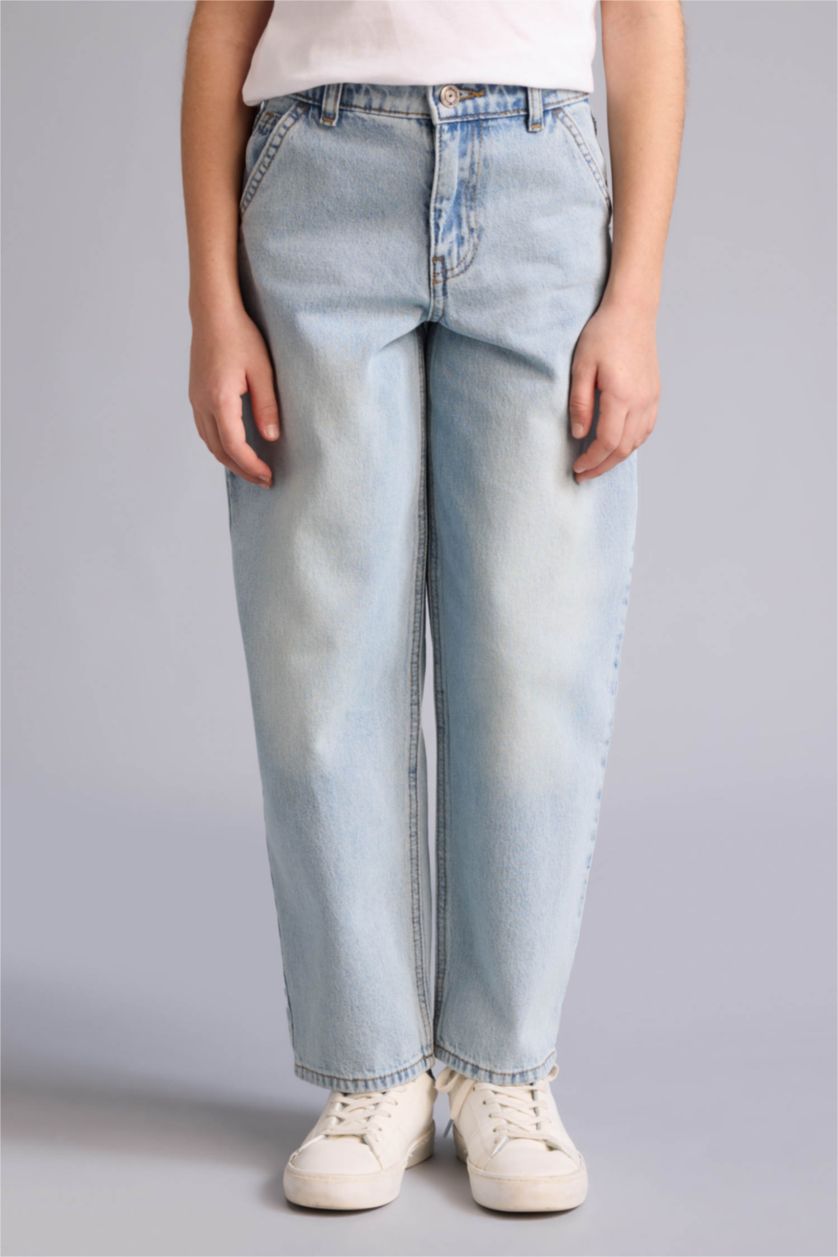 GIRLS & TEENS Light Blue Girl Baggy Fit Wide Leg Jeans