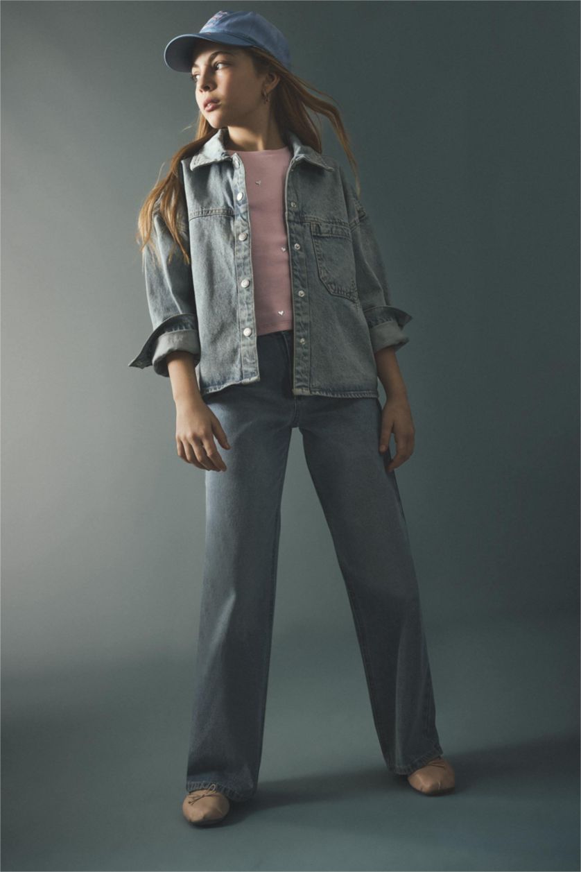 GIRLS & TEENS Light Blue Girl Straight Wide Leg Jeans